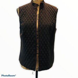 🍒 2/$20 🍒 Chocolate Brown JM Collection Quilted Vest sz 10